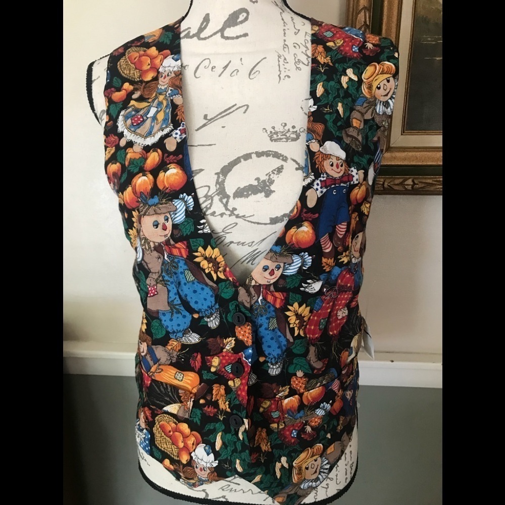 Rare Vintage 1980 Raggedy Ann & Andy Pumpkin Vest